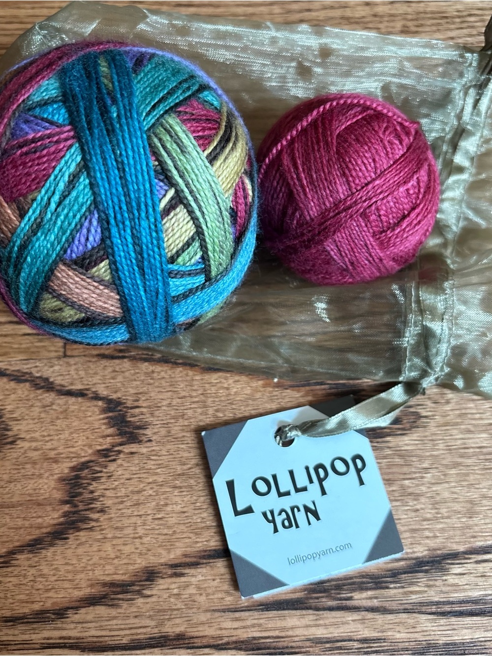 Lollipop Yarn Sock Set Self Striping Jewel Tone Indie Dyed Knitting Crochet Wool